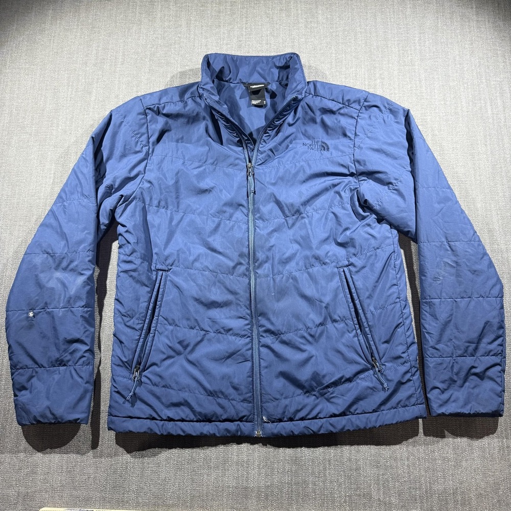 The North Face Jacket Mens Medium Blue Quilted Insulated Puffer Full Zip Outdoor